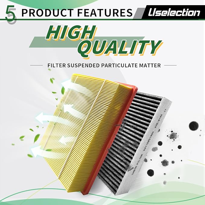 Cabin & Engine Air Filter W/Activated Carbon Set for(2012-2018) BMW 328I, 328I XDRIVE, 428I, 428I GRAN COUPE, 328D, 228I, 320I, 2.0L SERIES Select Models #13718507320 64119237555 (2.0L Engine ONLY)