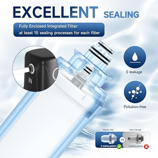 AQUALTRA USF02-BKF Under Sink Water Filter System, 20K Gallons with Faucet, NSF/ANSI 372/CAN Certified, 0.5 μm Filter Reduces PFOA/PFOS, Chlorine, Lead, Chloramine, Fluoride, Bad Taste & Odor