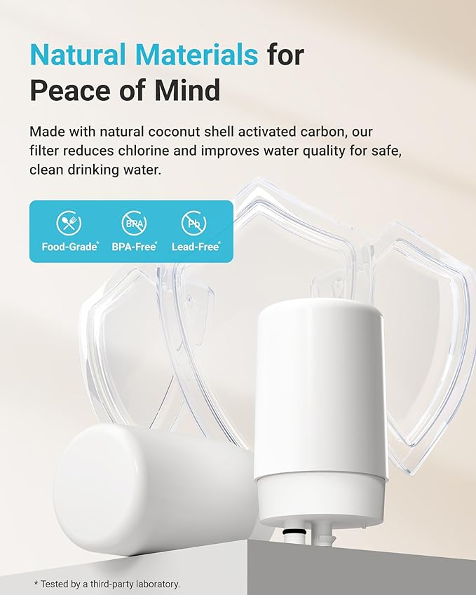 AQUA CREST Faucet Water Filter, Replacement for Brita® Filter, Brita® Faucet 36311 On Tap Water Filtration System, FR-200, FF-100 Replacement Filter, White (3 Packs)