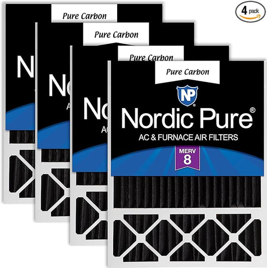 Nordic Pure 20x25x5 (Actual Size: 19 7/8 x 24 7/8 x 4 3/8) Honeywell/Lennox Replacement Odor Reduction Merv 8 Filter 4 PK