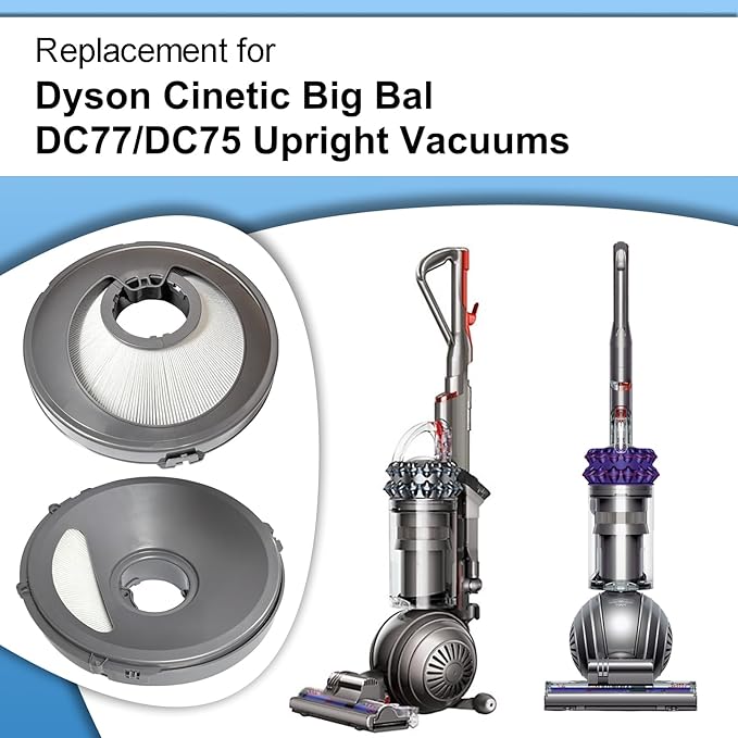 2-Pack UP14 Pre-Motor Filter Replacement for Dyson Cinetic Big Ball DC77/DC75 Upright Vacuums (Part # 966516-01, 966977-01)