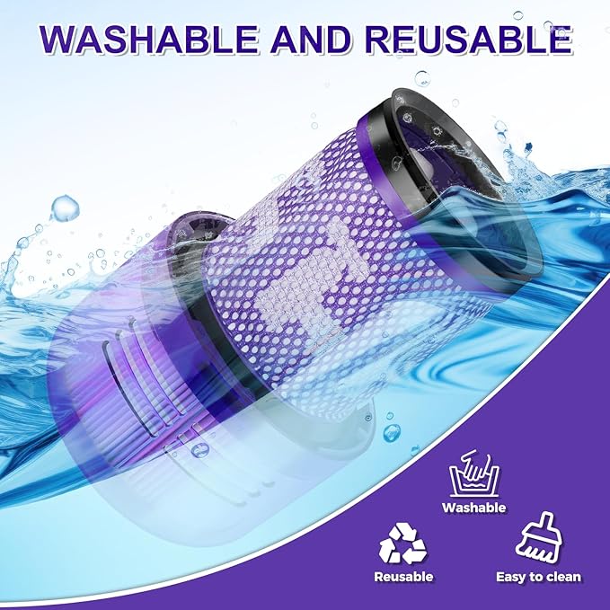 3 Pack V12 Filters for V12 Detect Slim, Detect Slim Animal, Slim+ Cordless Vacuum and V12 Slim Absolute Vacuums, SV34, SV35 Vacuums, Compare to Part 971517-01