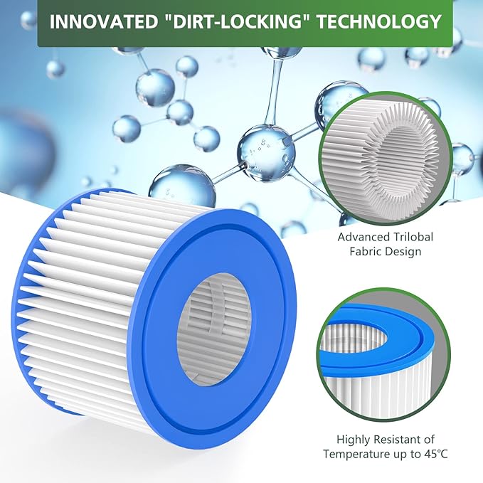 isinlive 6 Pack Type VI Hot Tub Filter and SPA Filter Replacement Compatible with Lay-Z Spa, Intex, Coleman SaluSpa, Swimming Pool Filter Cartridge
