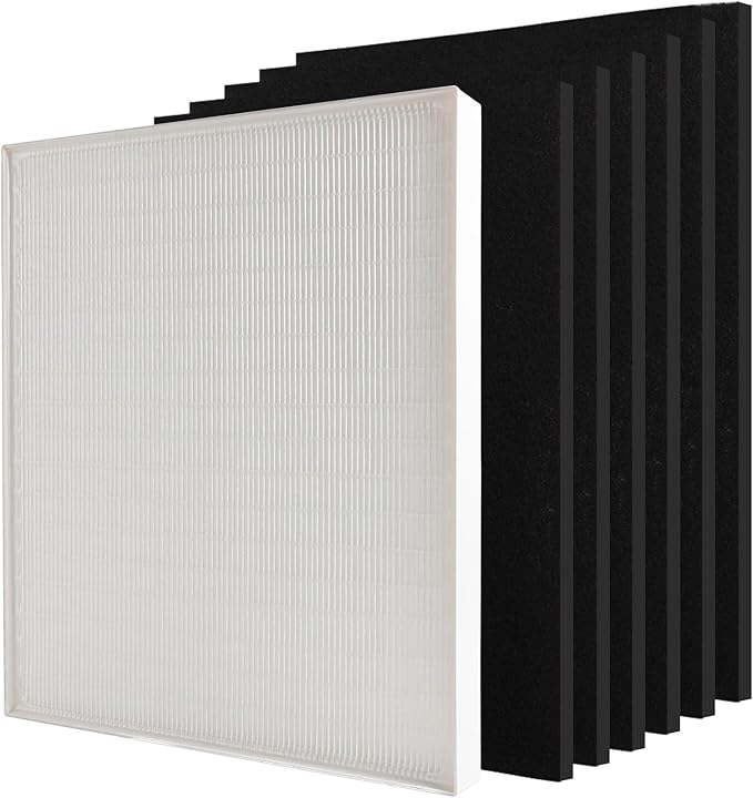 115115 Replacement Filters Compatible for Winix PlasmaWave Air Purifier C535 5300 5300-2 5500 5500-2 6300 6300-2 P300 AM90 9000 5000 5000B C909 9800, 1 True HEPA Filter + 6 Carbon Pre-Filters