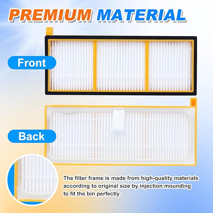 Replacement Parts Side Brushes Pre Motor Filters for Shark ION Robot RV750 RV720 RV755 750 720 Robotic Vacuum Cleaner Replacement Parts Replace RVFFK700 & RVSBK700 (2 filter + 4 brush)