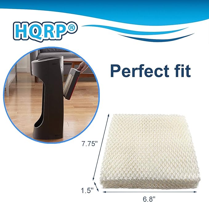HQRP 2-Pack HFT600 Humidifier Wick Filter for Honeywell Filter T HFT600PDQ Replacement for Honeywell HEV615 HEV620 HEV600 Series Top Fill Cool Mist Humidifiers