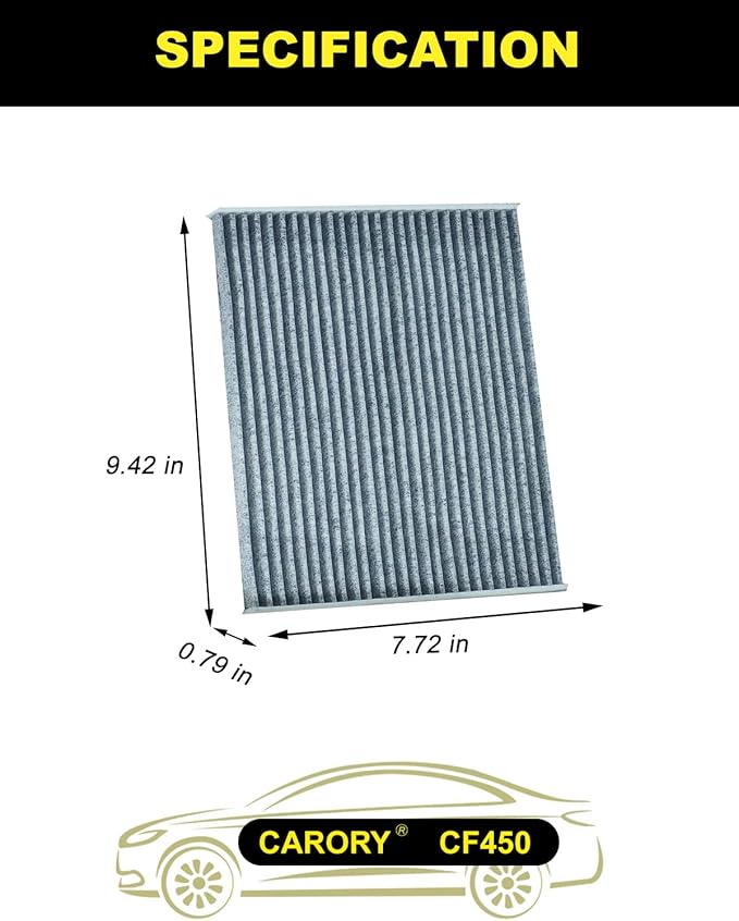 Cabin Air Filter for Jeep Wrangler 2018-2025 (GAS & 4xe HYBRID ONLY - NOT for Diesel), Gladiator（GAS ONLY - NOT for Diesel） 2020-2025, OE# 68565698AA