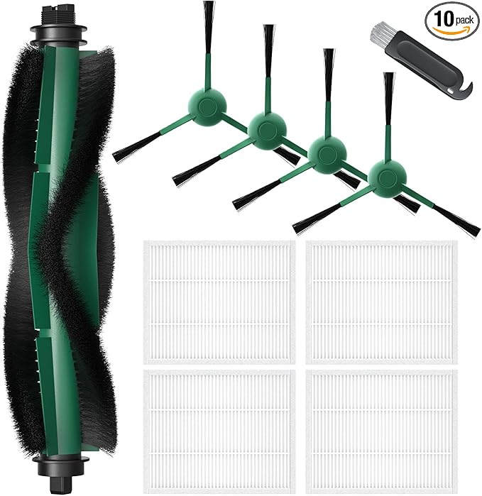 Y0140 Replacement Parts Accessories Compatible with iRobot Roomba 104/105 Vac & Combo, Y0140, Q0120, Y0110, Q011, Q0520 Robot Vacuum, 1 Roller Brush, 4 Hepa Filters, 4 Side Brush, 1 Cleaning Brushes