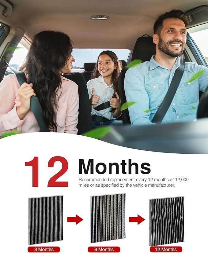 Puroma Cabin Air Filter with Activated Carbon, Replacement for CF11775, Ford Edge, Fusion, SSV Plug-in Hybrid, Lincoln Continental, MKX, MKZ, Nautilus