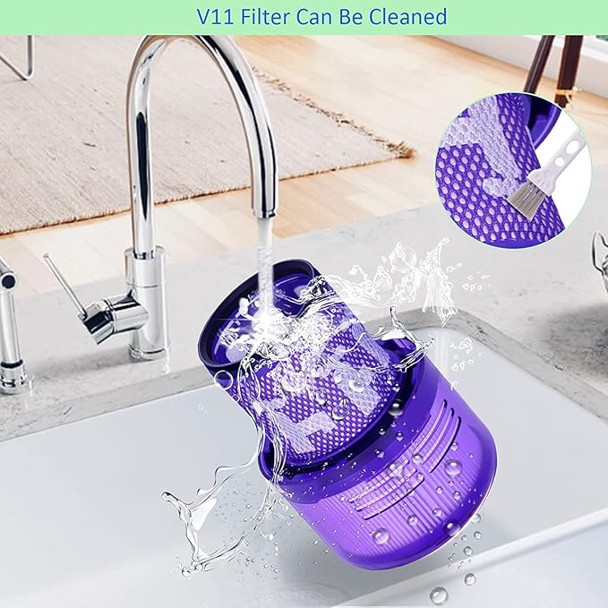 4 Pack V11 Torque Drive Cordless Vacuum Cleaner Replacement Filters for Dyson V11 SV14 Animal and V15 Detect Models, Compare to Part No. 970013-02