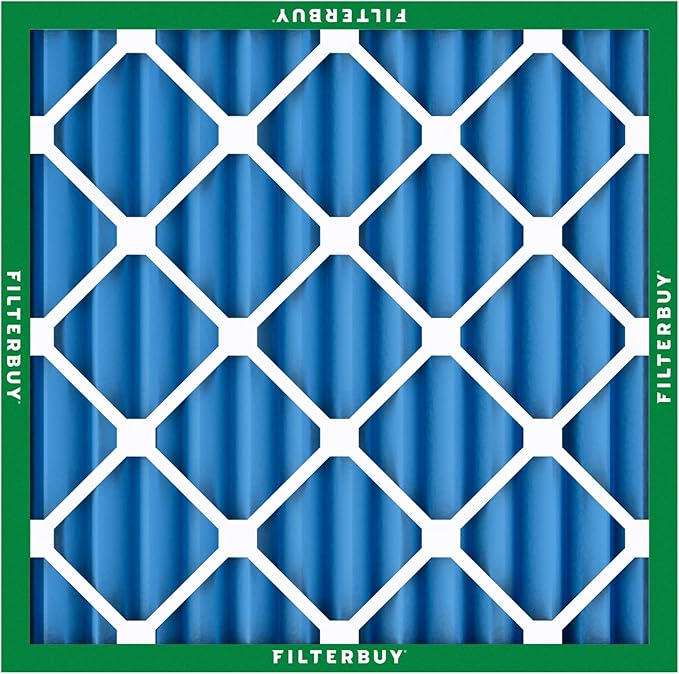 Filterbuy 25x25x2 Air Filter MERV 13 Optimal Smoke & Allergy Defense (12-Pack), Electrostatic Pleated HVAC AC Furnace Filters Replacement (Actual Size: 24.50 x 24.50 x 1.75)