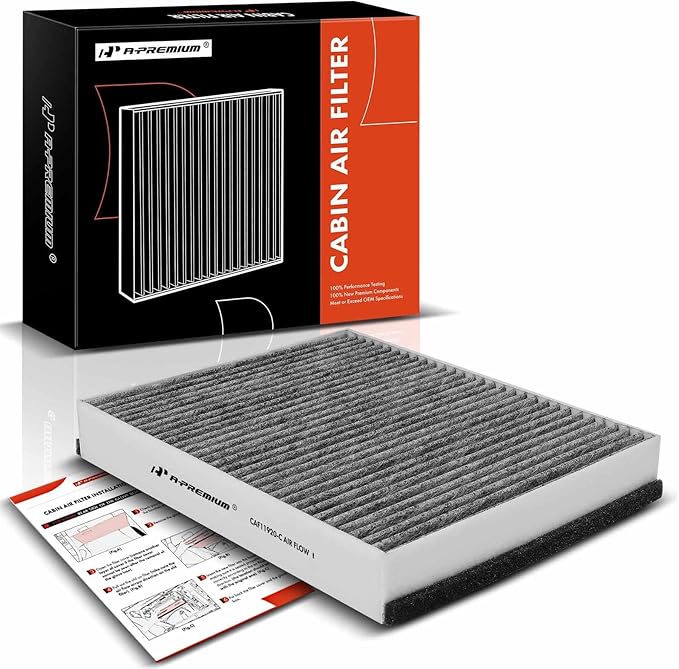 A-Premium Cabin Air Filter with Activated Carbon Compatible with Ford Escape 2013-2019, Focus 2012-2018, Transit Connect 2014-2022, C-Max 2013-2018, GT 2017-2022 & Lincoln MKC 2015-2019
