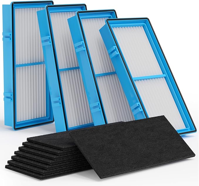 Leemone Aer1 Filter Replacement for Holmes Air Puri-fiers, HAPF30AT(4 True HEPA Filters + 8 Carbon Booster Filters), 12 pack