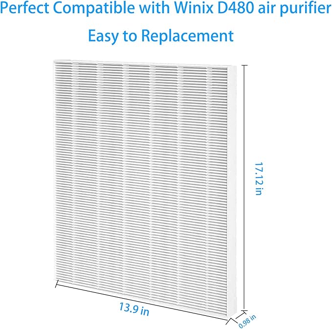 2 Pack True HEPA D4 Replacement Filters Compatible with Winix D480 Air Purifier, Item Number 1712-0100-00, Filter D4