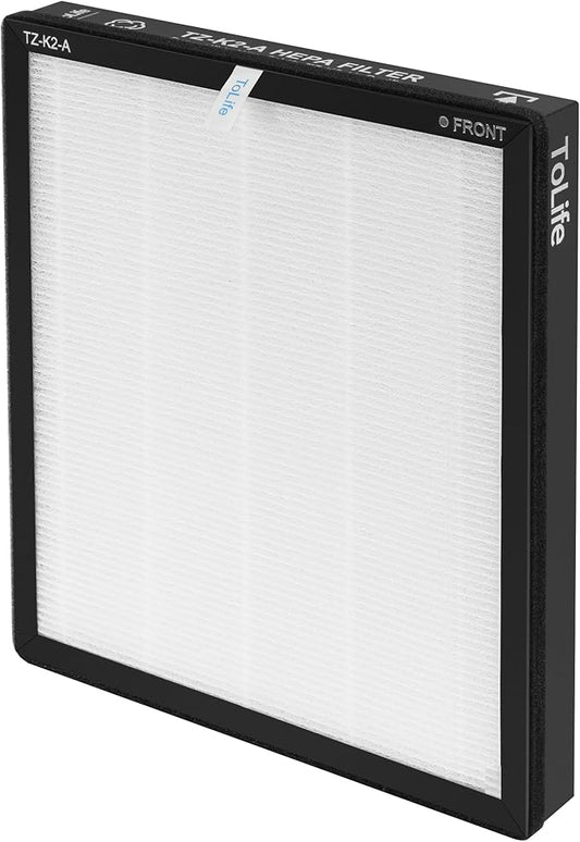 ToLife TZ-K2 Air Purifier Replacement Filter, 3-in-1 High-Efficiency Activated Carbon Filter, TZ-K2-A, 1 Pack, White