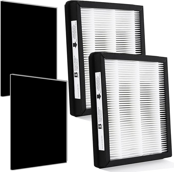 2-Packs Replacement Idylis Air Purifier Hepa Filters B (2 HEPA + 2 Carbon filters),Fit for Idylis Air Purifiers AC-2125,AC-2126,IAP-10-150,iap-10-125,Model #iaf-h-100b,ac2126,ac2125,type b