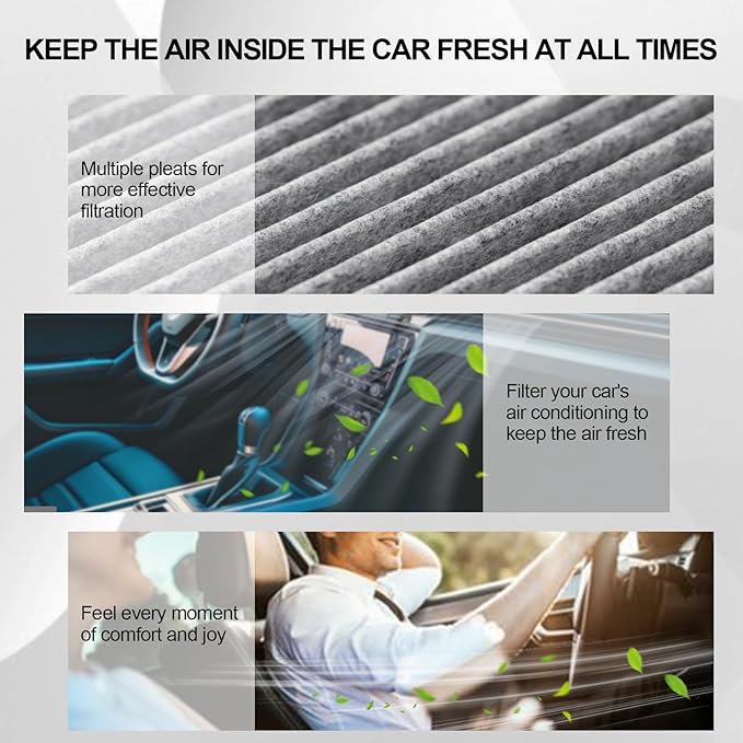 Comb Engine Cabin Air Filters for Kia Carnival 3.5L 2026 2025 2024 2023 2022 (Except Hybrid) (Cabin Filters Located Rear under the Hood & Glove Box)