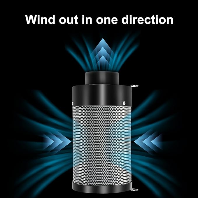 ATOUR 4 Inch Air Carbon Filter with Australian Virgin Charcoal – Odor Control. Built-in 5.5" Quiet Fan with Speed Control, for Inline Duct Fans & Grow Tents. Includes Vent Cover + Pre-Filter 4"x13.4"