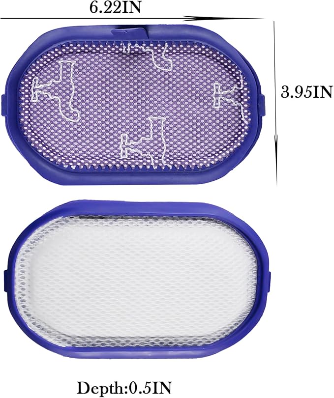 2 Pack Filter for Dyson DC30/DC31/DC34/DC35/DC44/DC45 Digital Slim,DC56 Washable Pre-Filter Replacement Compatible with Dyson Vacuum Cleaners,Replaces Pre-Filter Part #917066-02