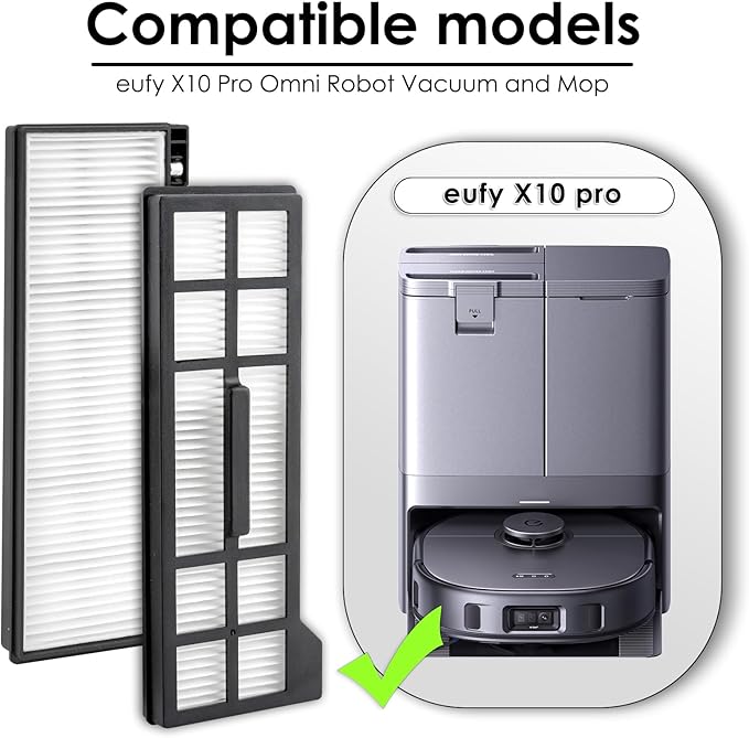 (3 Pack) X10 Pro Omni Replacement HEPA Filters Compatible With Eufy X10 Pro Omni Robot Vacuum, Filter Kit, Replacement Parts, Filters Accessories Kit