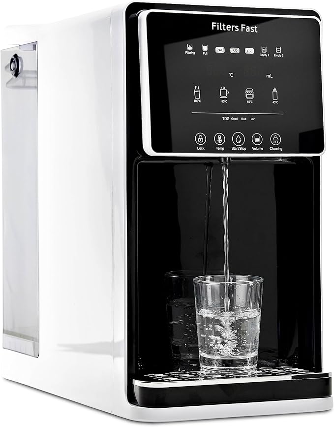 Filters Fast FF-CTRO Countertop Reverse Osmosis System Dispenser with Instant Hot Water, RO Filtration