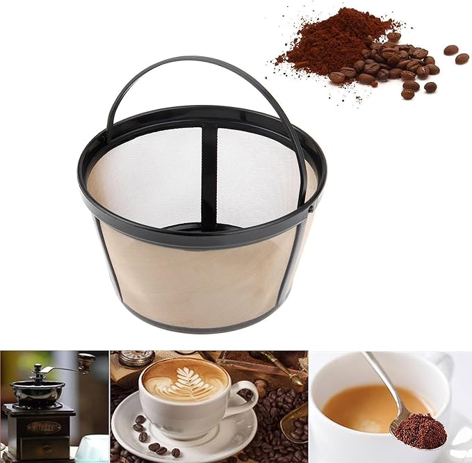 Reusable Coffee Filter Basket, 2 Pack Basket Coffee Filters 8-12 Cup Replacement Coffee Filter for Mr. Coffee and Black & Decker Coffee Makers and Brewers