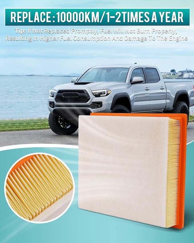 Cartist 2-Pack Engine Air Filter Custom Fit for Toyota Tacoma V6 2016-2021, Tundra 2013-2021, Sequoia 2014-2021 Automotive Air Filters Replacement for CA11895 Car Accessories