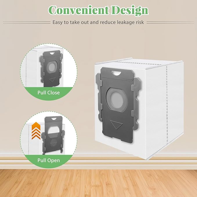 12 Pack Vacuum Bags Replacement for iRobot Roomba i7+, i8+, i3+, i4+, i5+, i6+, i1+, s9+, s9 Plus, Combo j8+, j9+,10 Max, 105, 705, i, s, j, Essential Series Clean Base Automatic Dirt Disposal Bags