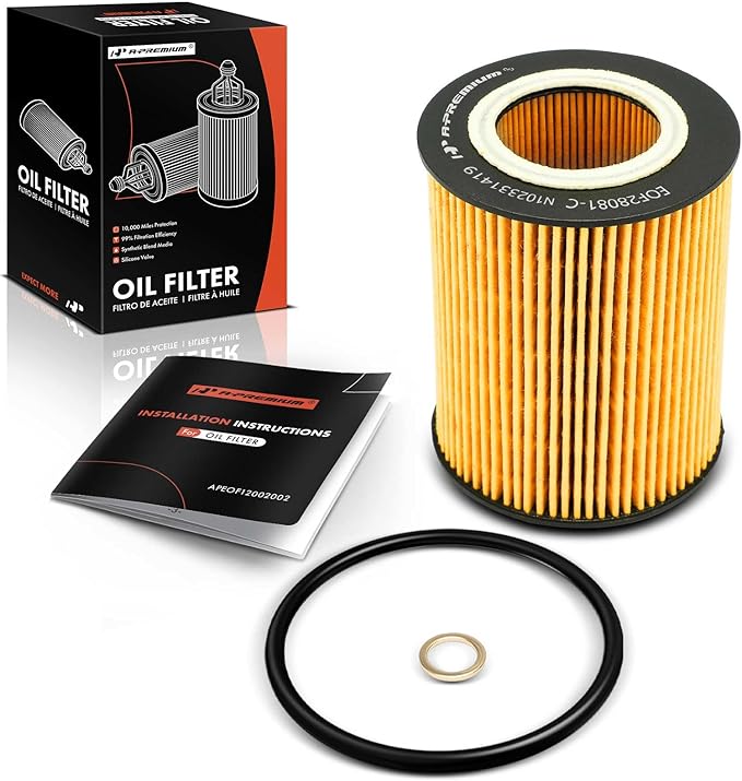 A-Premium 10K Miles Protection Oil Filter Compatible with BMW 320i, 323Ci, 323i, 323is, 325Ci, 325i, 325xi, 328Ci, 328i, 328is, 330Ci, 330i, 330xi, X5, 525i, 525xi, 528i, 530i, 530xi, X3, Z4 & Ford GT