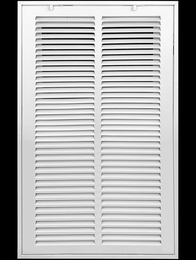 [2 Pack] Fits 14x24 Duct Opening | Steel Return Air Filter Grille by Handua [Fixed Hinged] Vent Cover Grill for Sidewall and Ceiling | White | Outer Dimensions: 16 5/8"W X 26 5/8"H