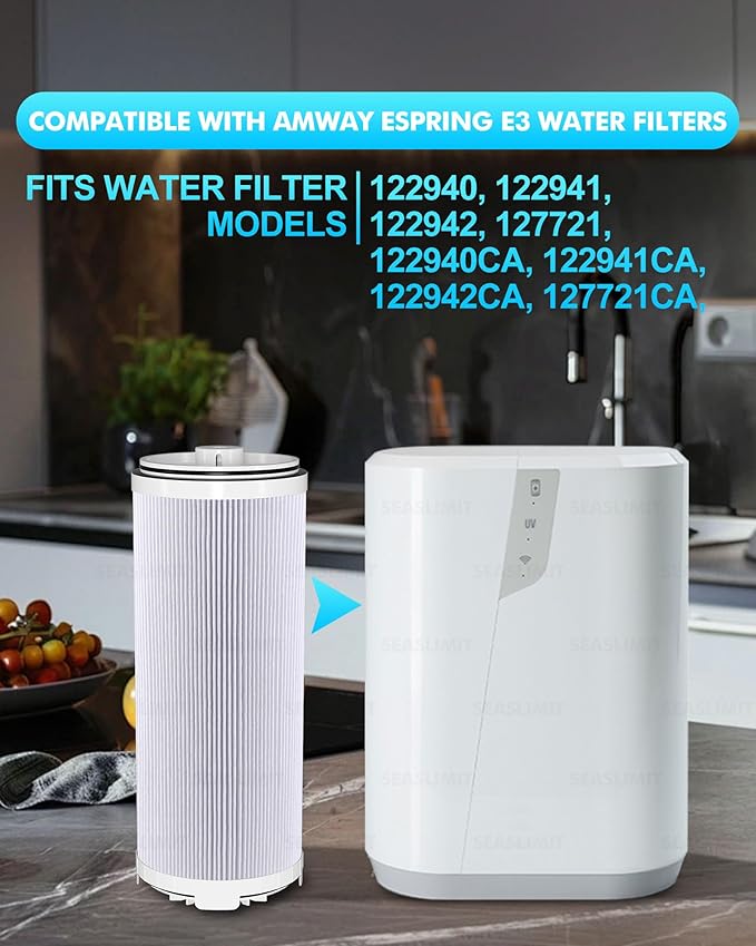 122943 E3 Water Filter Replacement Cartridge Compatible with Amway Espring,3-in-1 Filter, Improving Water Purity