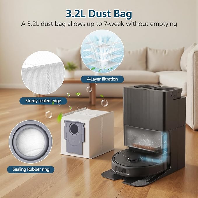 26 Pack Replacement Accessories for Roborock QV 35A / QV 35S Robot Vacuum, 2*Main Brush, 6*Side Brush, 4*Filters, 6*Mop Pads, 6*Dust Bag, 2*Tools