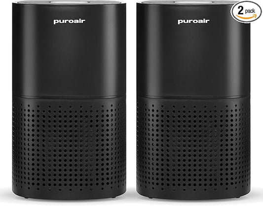 PuroAir 240 HEPA Air Purifiers for Home Large Rooms - Covers Up To 1,000 Sq Ft - Filters Up To 99.9% of Pollutants, Smoke, Pollen, Dust - Quiet HEPA Air Filter - Air Purifiers for Bedroom (2 Pack)