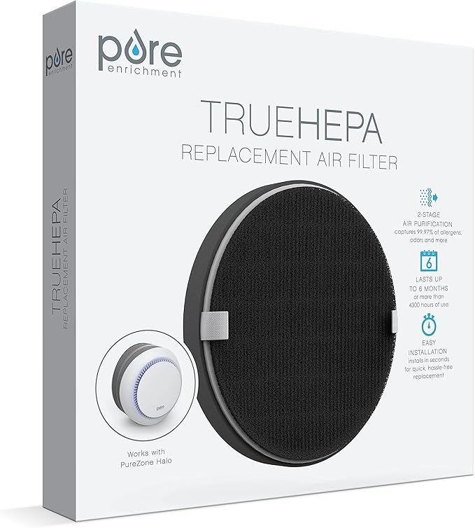 Pure Enrichment® Genuine 2-in-1 True HEPA Replacement Filter for The PureZone™ Halo Air Purifier (PEAIRDSK)
