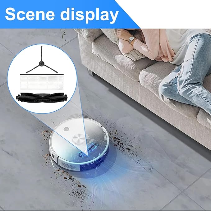 Accessories Kit for Honiture Q6 Pro, for Airrobo T10+, for Laresar L6 Pro Q6 Pro, for Ultenic T10, for Proscenic M8 Robot Vacuum Cleaner Replacement Parts