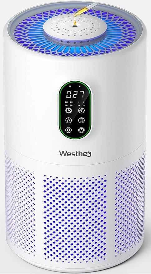 Air Purifiers for Home Large Room 1650 Ft² with Washable Filters, WESTHEY H13 HEPA Air Purifier with Fragrance Flowing Ambient Light Auto, Air Cleaner for Wildfire Smoke Dust Pollen Pets Hair Odor