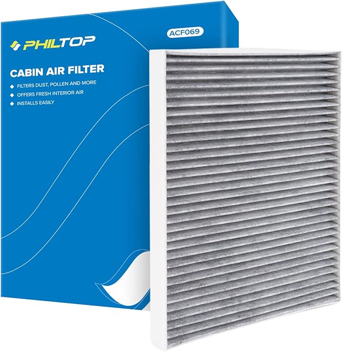 PHILTOP Cabin Air Filter w/Activated Carbon, Compatible with CF10360 Chevrolet Silverado 1500 2500 HD 3500, Tahoe, Suburban 1500 2500, GMC Sierra 1500, Yukon, Hummer H2, Cadillac Escalade ESV EXT