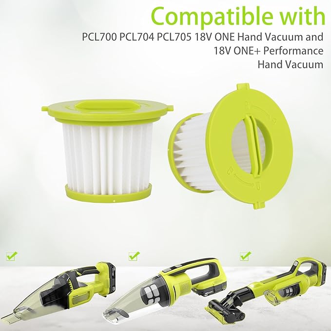 Replacement Filter Compatible with Ryobi ONE+ 18V Handheld Vacuum Models PCL700 PCL704 PCL705 Compare to Part # A32F05N A32HF00(2 Pack)