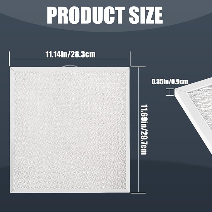 99010316 Range Hood Filter 11 1/4" x 11 3/4" x 3/8" Compatible with Broan Nutone S99010316 WA65AF BPQTAF NTK7450000 990721400 990721400A Kenmore Sears QT20000 Series, Aluminum Grease Filter (4 Pack)