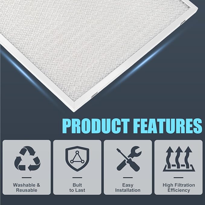 99010316 Range Hood Filter 11 1/4" x 11 3/4" x 3/8" Compatible with Broan Nutone S99010316 WA65AF BPQTAF NTK7450000 990721400 990721400A Kenmore Sears QT20000 Series, Aluminum Grease Filter (4 Pack)