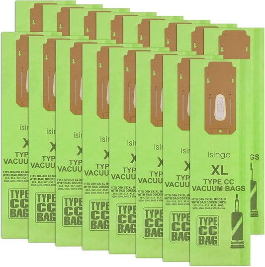 16 Pack Vacuum Bags Replacement for Oreck Type CC, Fit all Orеck XL Upright Vacuum Cleaner, XL XL2 XL7 XL21, Replaces Part #CCPK8, CCPK8DW, Green