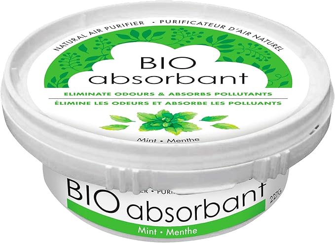 ATTITUDE Bio Absorbant Air Purifier with Activated Carbon, Plant- and Mineral-Based, Absorbs Odors, Vegan, Mint, 8 Ounces