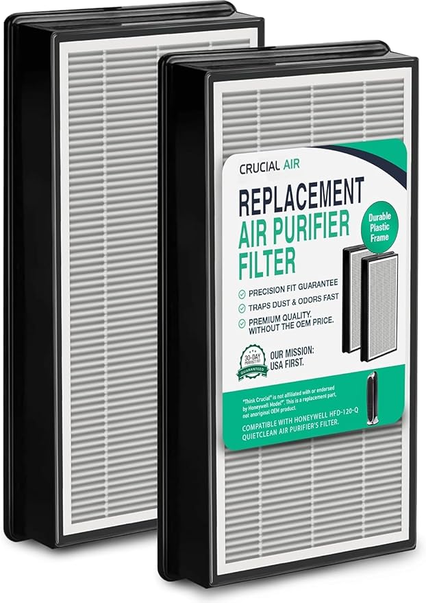 Replacement Air Filter Compatible with Honeywell HFD-120-Q, Holmes Part # 16216, HRC1, HAPF30, HAPF30D – HEPA Filter with Activated Carbon Filter (2 Pack)