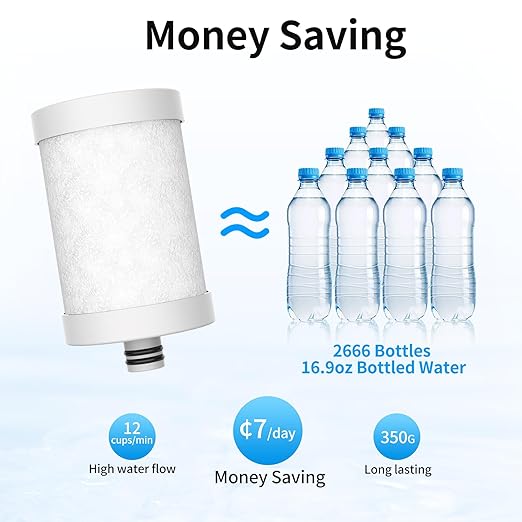 WINGSOL Stainless Steel Water Filter for Sink Faucet, NSF/ANSI 42&53, 360° Rotating Tap Purifier Reduce PFAS, Lead, Chlorine & Microplastics, 350 Gallons Long-Lasting Reinforced Housing Built-to-Last