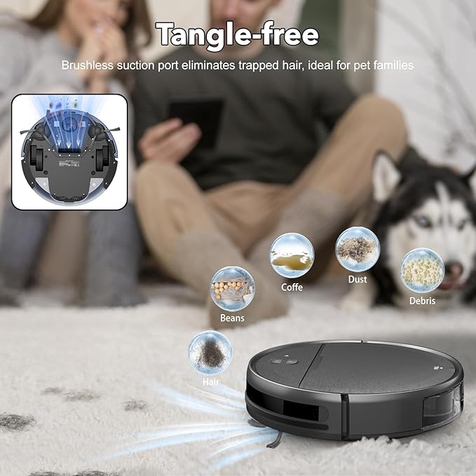 Robot Vacuum and Mop Combo, 2 in 1 Robotic Vacuums Cleaner with WiFi/App, Robot Vacuum with Water Tank, Strong Suction, Schedule, Self-Charging, Quiet, for Hard Floor, Pet Hair, Low Pile Carpet