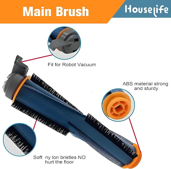 Replacement Parts Kit Compatible with Shark AV2310AE RV2310AE Matrix Robot Vacuum(Not for RV2300/RV2310), Includes 1 Main Brush Roller, 6 Side Brushes, 2 Dustbin Filters and 1 Cleaning Tool