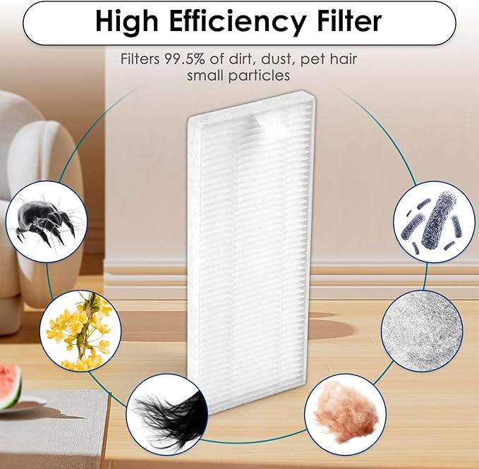 (18 Pack) M330 Pro Replacement Parts Compatible with Lefant M330/ M330 Pro Robot Vacuum Cleaner, 8 Side Brushes, 8 HEPA Filters with Foam Filters, 2 Mop Pads, Accessories Kit
