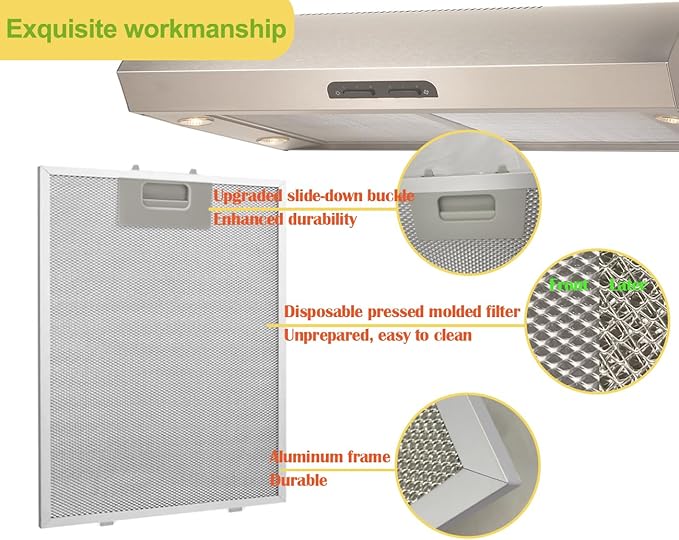 SB08087294 Range Hood Filter 11.75"x9.40" for Broan Range Hoods Aluminum Grease Filter for Kitchen Exhaust Fan Vent