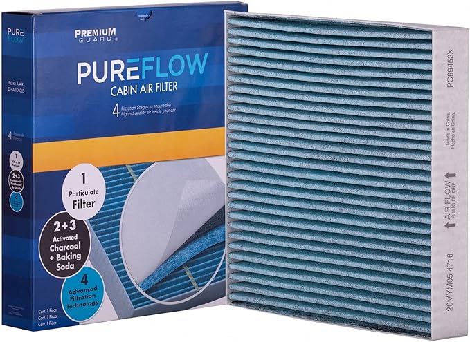 PureFlow Premium Cabin Air Filter Odor Control | PC99452X | Fits 2019–2025 Nissan Altima, 2021–2025 Rogue, 2020–2025 Sentra, 2022–2025 Pathfinder, 2019–2025 INFINITI QX50, QX80, 2022–2025 QX60, QX55