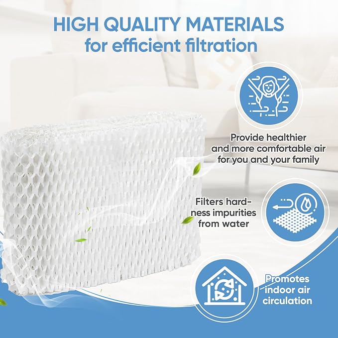 4 Pack HAC-504 Humidifier Wicking Filter Compatible with Honeywell HCM-350,HCM-300T, HCM-600, HCM-710, HCM-315T,HAC-504 and HAC-504AW Cool Mist Humidifiers, Replacement Filter A
